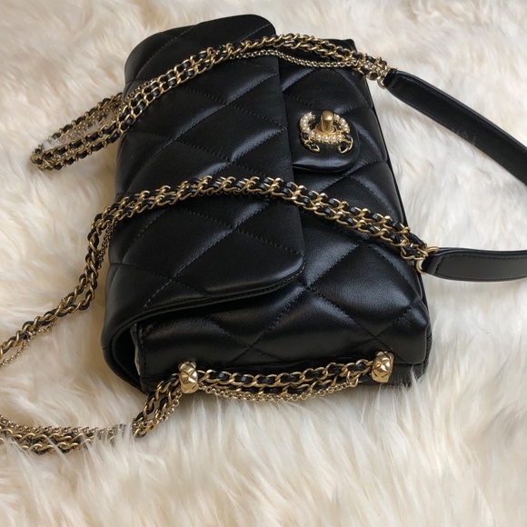 NEW Chanel 21B Black Crush On Chain Flap Bag Rare - Picture 2 of 3